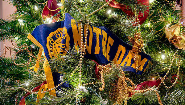 ND Pennant in Christmas Tree