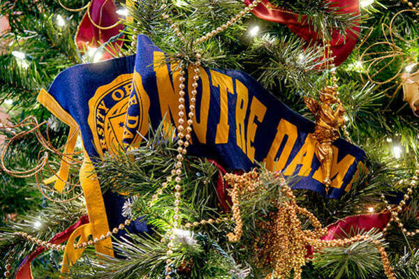 ND Pennant in Christmas Tree